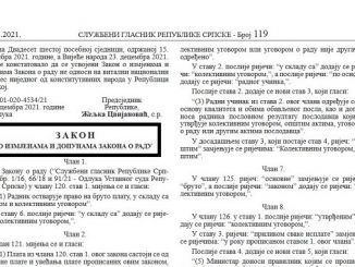 Zakon o izmjenama i dopunama Zakona o radu objavljen u Službenom glasniku Republike Srpske - Ispravljena velika nepravda prema radnicima